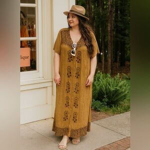 🆕🍂Bohemian embellished maxi dress Xl ptp 23.5”